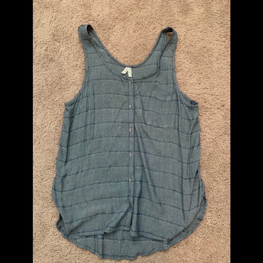 Blue subtle striped tank